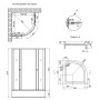 Набір Lidz душова кабіна Wieza SC90x90.SAT.MID.L, скло Linie 4 мм + піддон с панелью Kupala