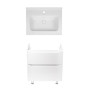 Комплект Qtap тумба підлогова Scorpio 600х825х460 мм White + раковина урізна Albatross 01 QT71SC43952