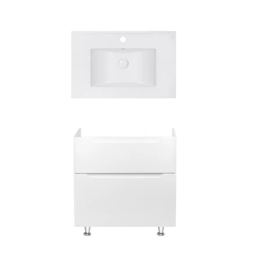 Комплект Qtap тумба підлогова Scorpio 800х825х460 мм White + раковина урізна Albatross E QT71SC43962