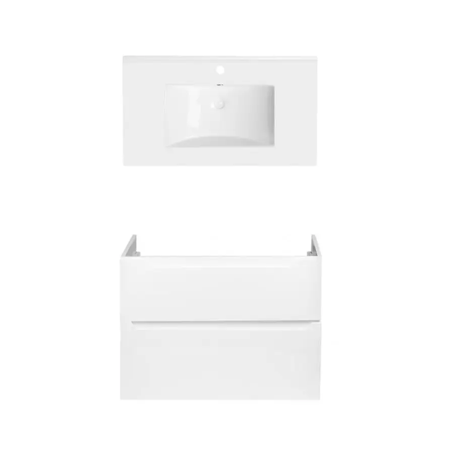 Комплект Qtap тумба підвісна Scorpio 800х585х460 мм White + раковина урізна Albatross QT71SC43972