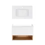 Комплект Qtap тумба підвісна Robin 800х580х437 мм White/Whitish oak + раковина урізна Albatross E QT71RO44039