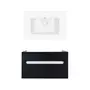 Комплект Qtap тумба підвісна Virgo 700х580х437 мм Black/White + раковина урізна Albatross QT71V44062
