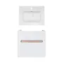 Комплект Qtap тумба підвісна Virgo 600х580х437 мм White/Whitish oak + раковина урізна Albatross 9H QT71V44072