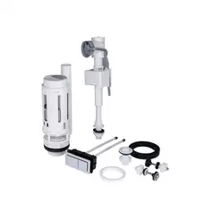 Qtap WDI комплект арматури для бачка унітазу з подвійною круглою кнопкою змиву 4,8 см та клапаном нижньої подачі води, 3/6L CHR Qtap WDI комплект арматури для бачка унітазу з подвійною круглою кнопкою змиву 4,8 см та клапаном нижньої подачі води, 3/6L CHR