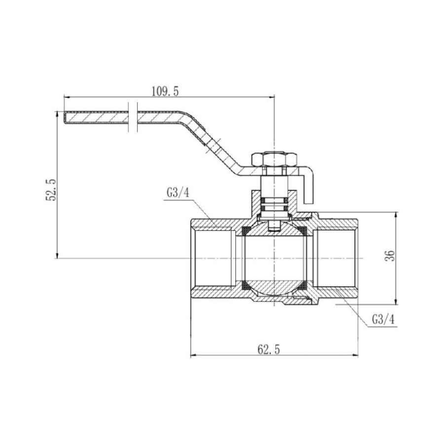 Кран кульовий SD Forte 3/4" ВР для газа (ручка) SF600G20