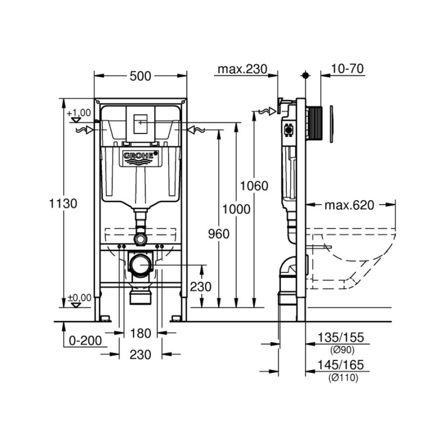 Інсталяція для унітаза Grohe Rapid SL комплект 3 в 1 38772001