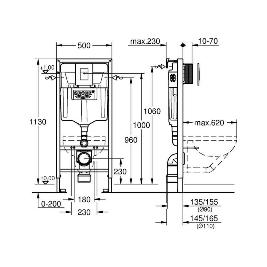 Инсталляция для унитаза Grohe Rapid SL комплект 3 в 1 38772001