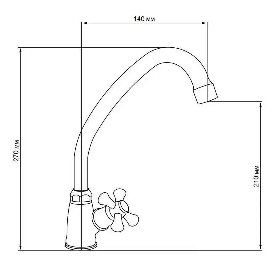 Смеситель кухонный на одну воду GF (CRM) S-23-269F