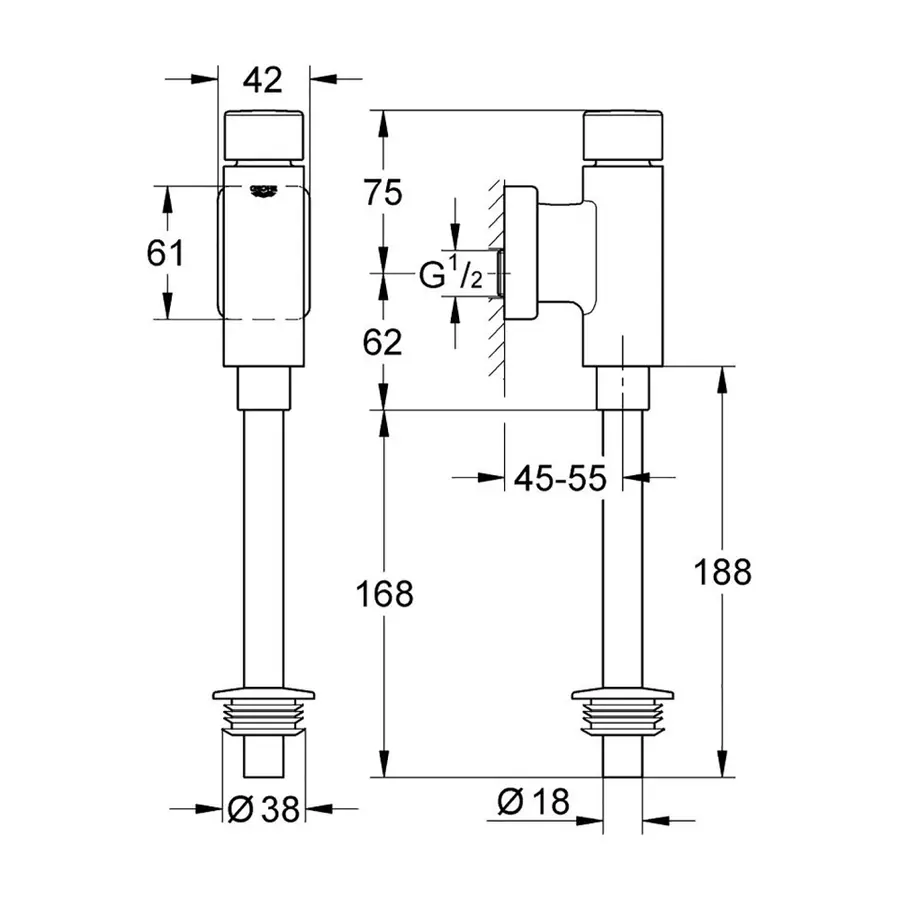 Кран для пісуара Grohe Rondo 37339000
