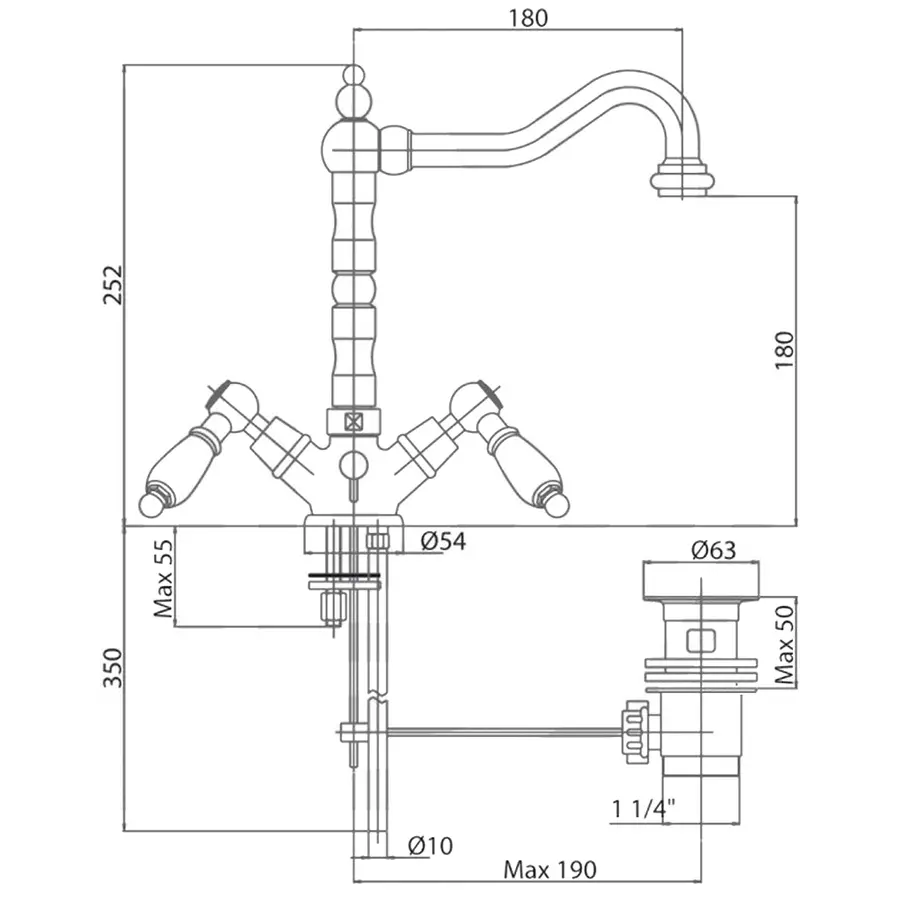 Смеситель для раковины Bianchi Diamond LVBDMN1036028IACRM