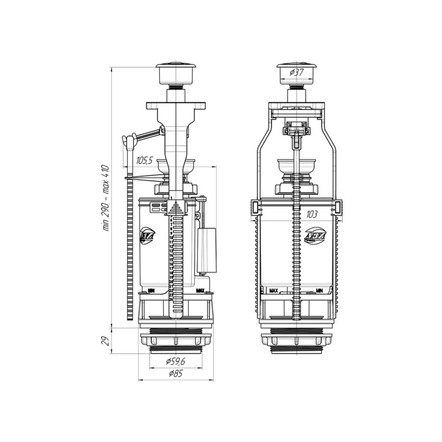 Зливний механізм для унітаза ANI Plast FV7050M (WC7050M)