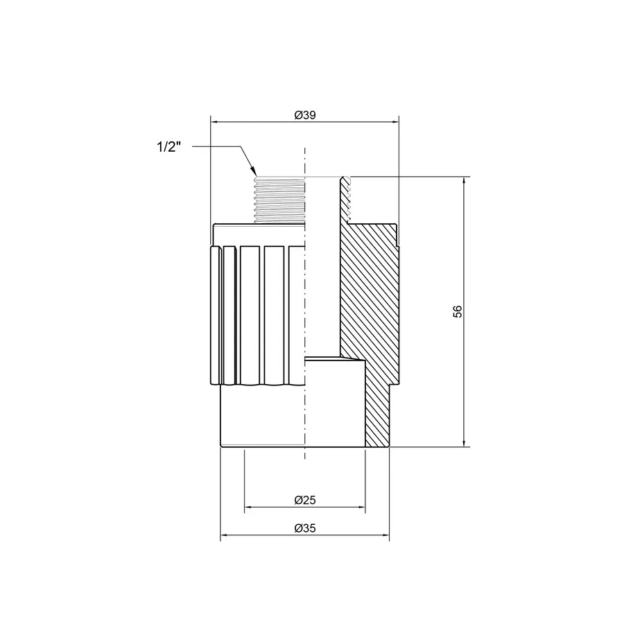 Муфта PPR Thermo Alliance 25х1 / 2 "ЗР