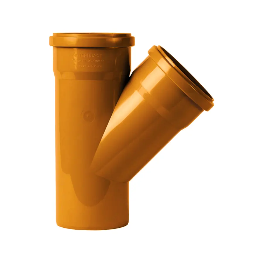 Тройник канализационный Интерпласт 110, 90 ° (внешний)