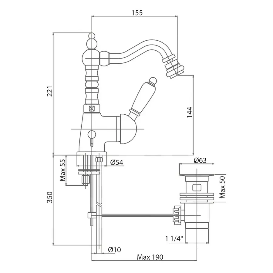 Змішувач для біде Bianchi Europe BIDEUR1056IAVOT