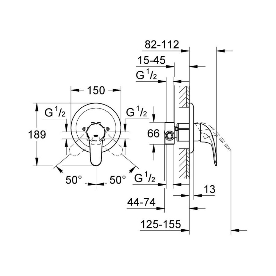 Змішувач прихованого монтажу для душу Grohe Euroeco 32742000