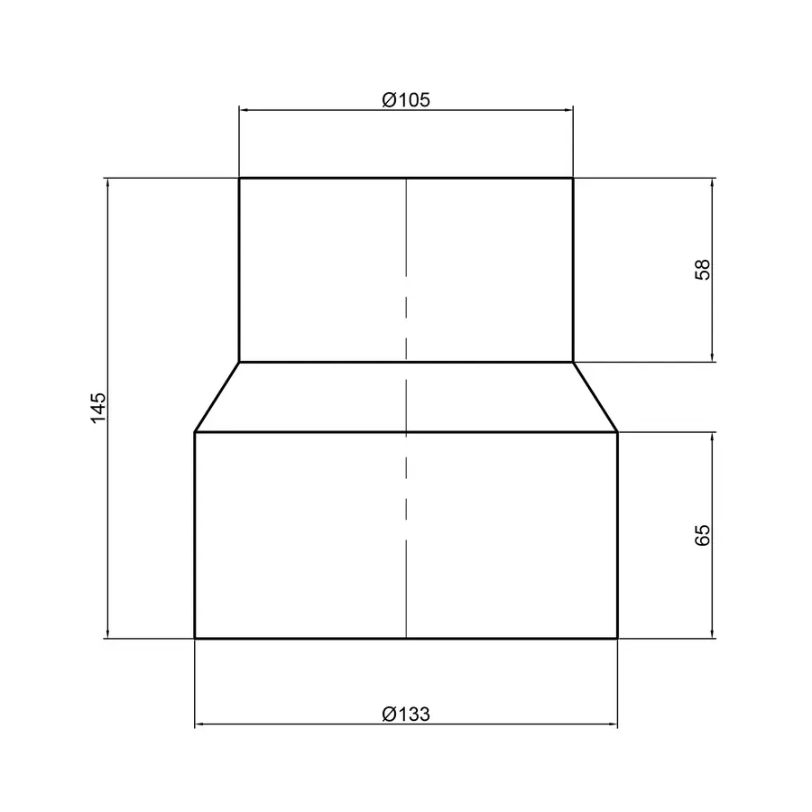 Патрубок переходный канализационный TA Sewage 110х124 на чугун