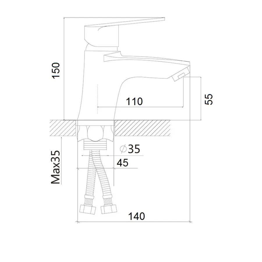 Змішувач для раковини Brinex 41C 001F