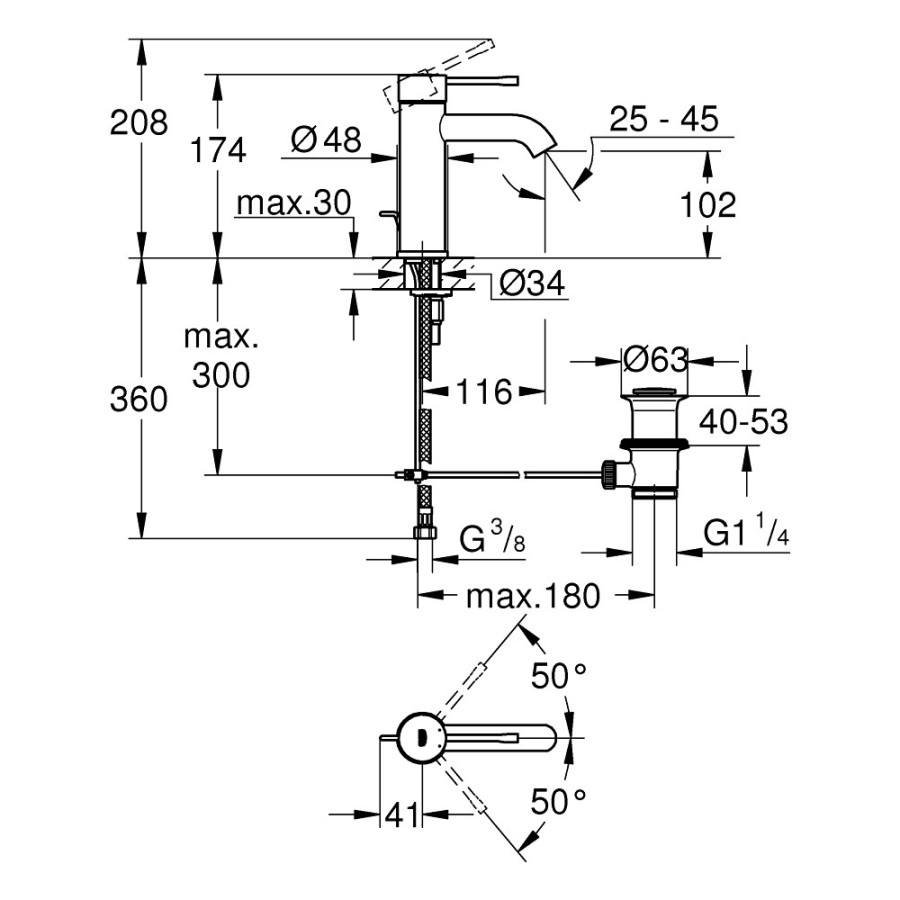 Змішувач для раковини Grohe Essence 23589001