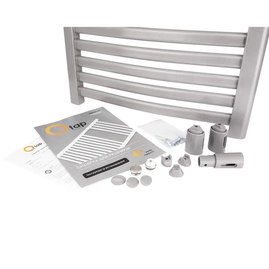 Сушилка Полотенцесушитель водяной Qtap Dias (SIL) P18 1000x500 HY