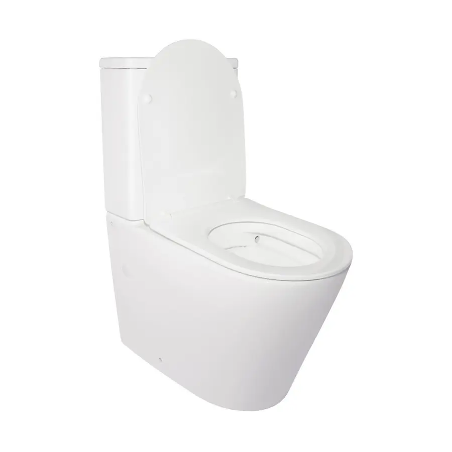 Унітаз-компакт Qtap Stork безобідковий з сідінням Soft-close QT15222178W