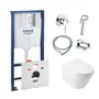 Комплект інсталяція Grohe Rapid SL 38772001 + унітаз з сидінням Qtap Swan QT16335178W + набір для гігієнічного душу зі змішувачем Grohe BauClassic 111048