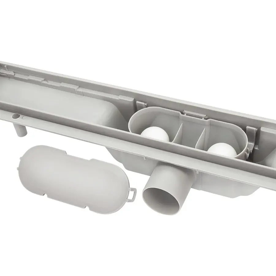 Трап Qtap Dry FA304-800 лінійний з сухим закривом та нержавіючою решіткою 800х73