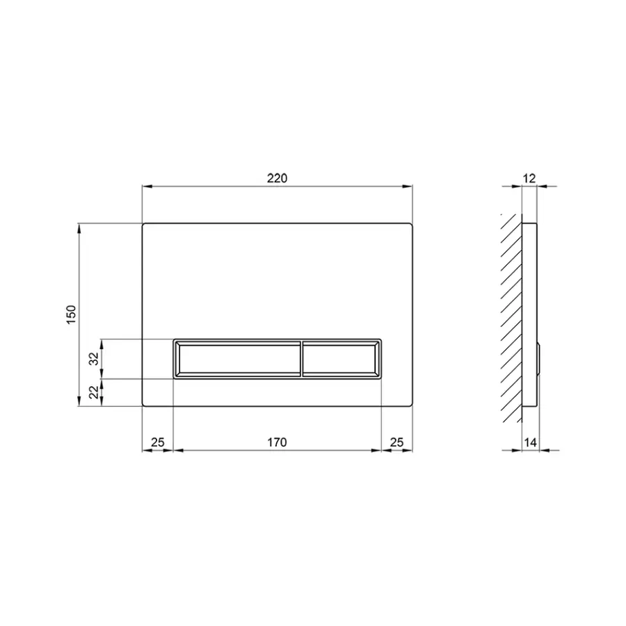 Панель змиву для унітаза Qtap Nest QT0111M08382SAT