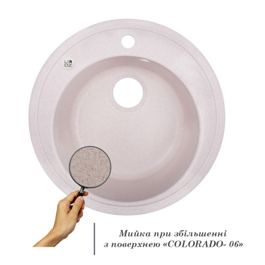 Кухонна гранітна мийка Lidz D510/200 COL-06 (LIDZCOL06D510200)