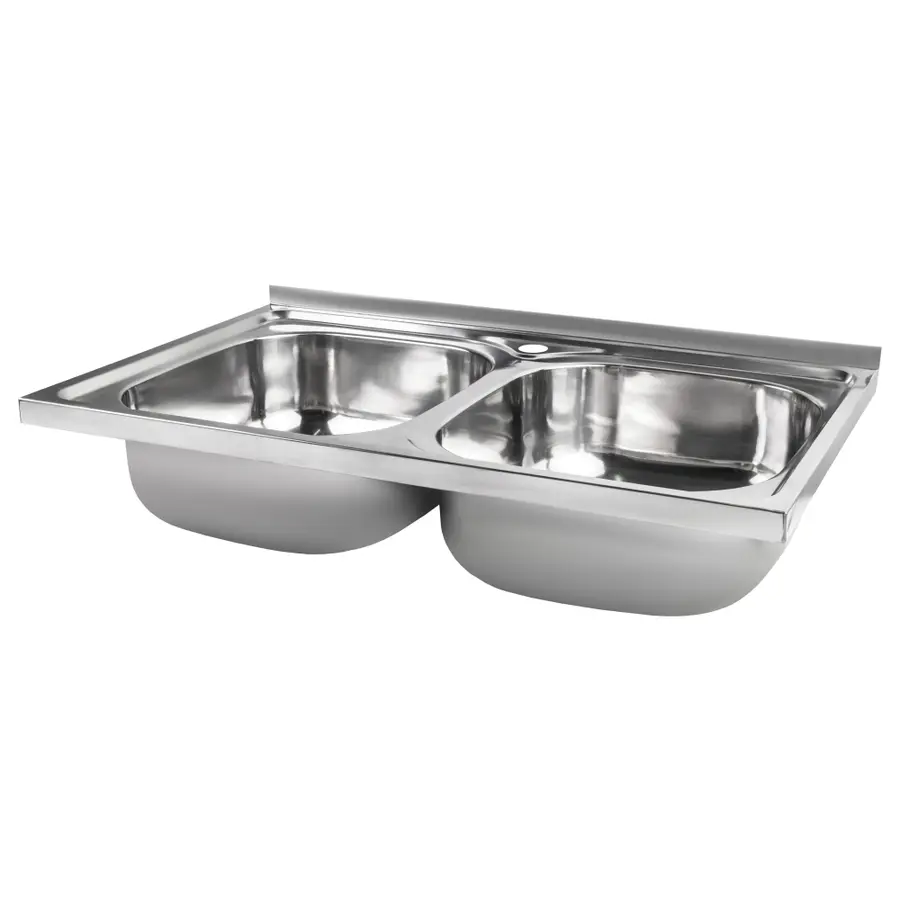 Кухонная мойка с двумя чашами Lidz 5080 0,8 мм Polish (LIDZ5080LPOL06)