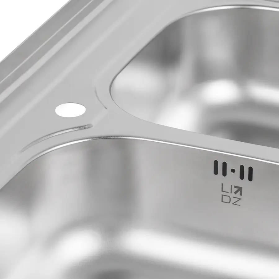 Кухонна мийка з двома чашами Lidz 6080 0,8 мм Satin (LIDZ6080DBSAT8)