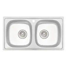 Кухонна мийка з двома чашами Qtap 7843-B 0,8 мм Micro Decor (QT7843BMICDEC08)