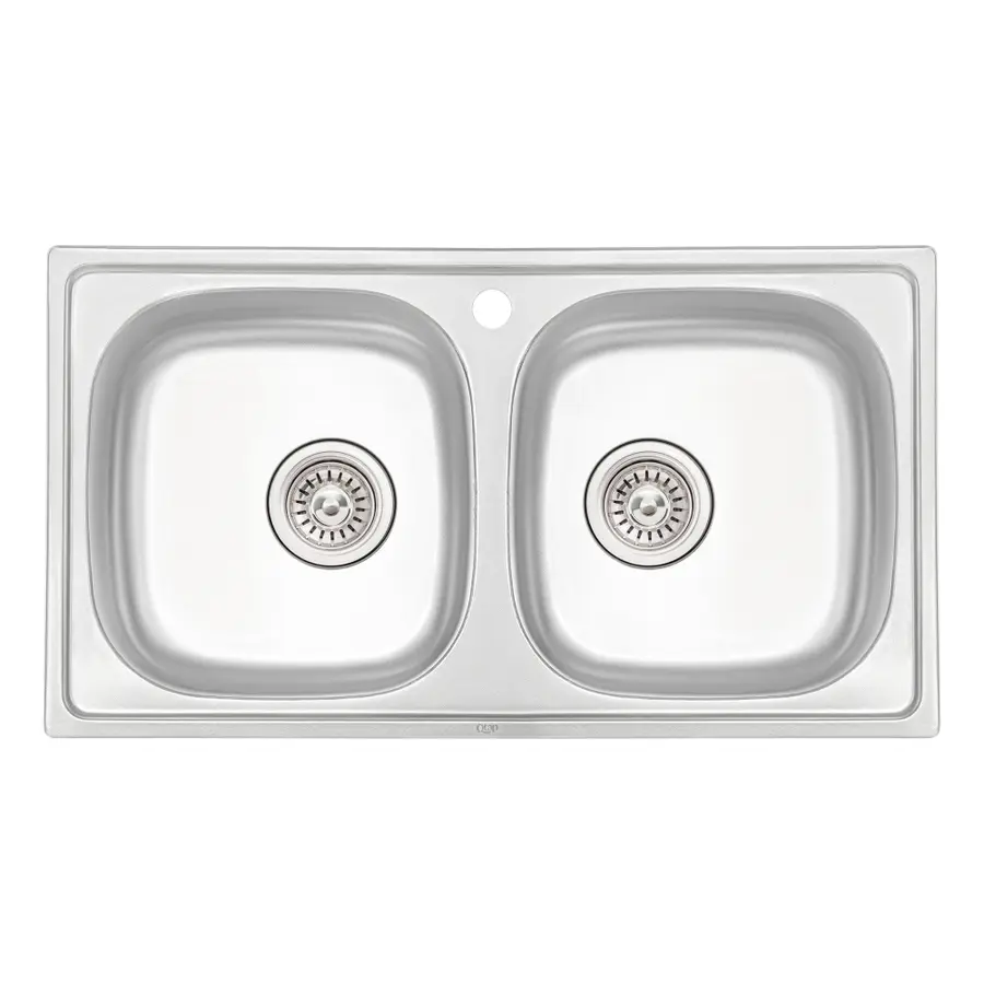 Кухонна мийка з двома чашами Qtap 7843-B 0,8 мм Micro Decor (QT7843BMICDEC08)