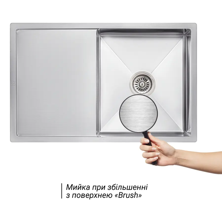 Кухонна мийка Lidz H7850 3.0/1.0 мм Brush (LIDZH7850BRU3010)