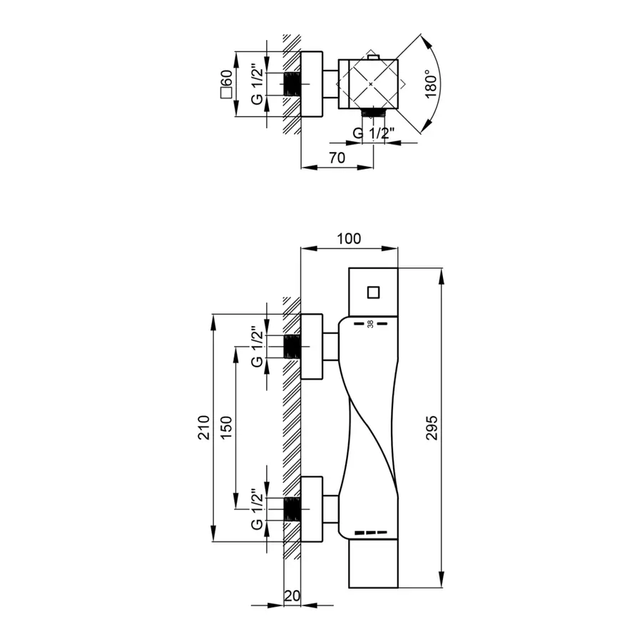 Змішувач термостатичний для душу Zkrouceny 40T105C
