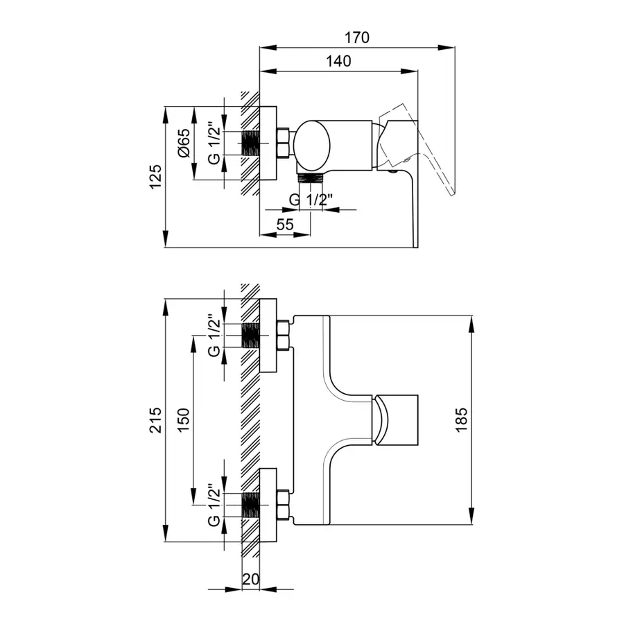 Смеситель для душа Qtap Labe 4020107C