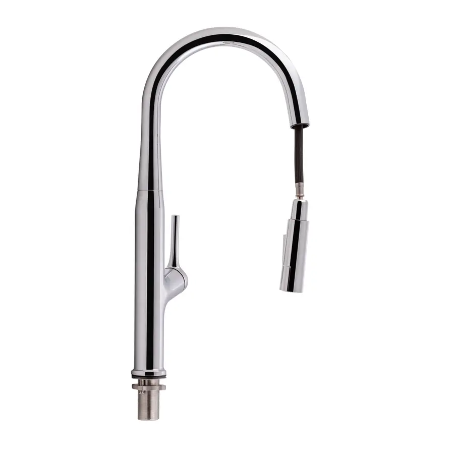 Змішувач для кухні сталевий Qtap Anicka 9136103UC з висувним виливом