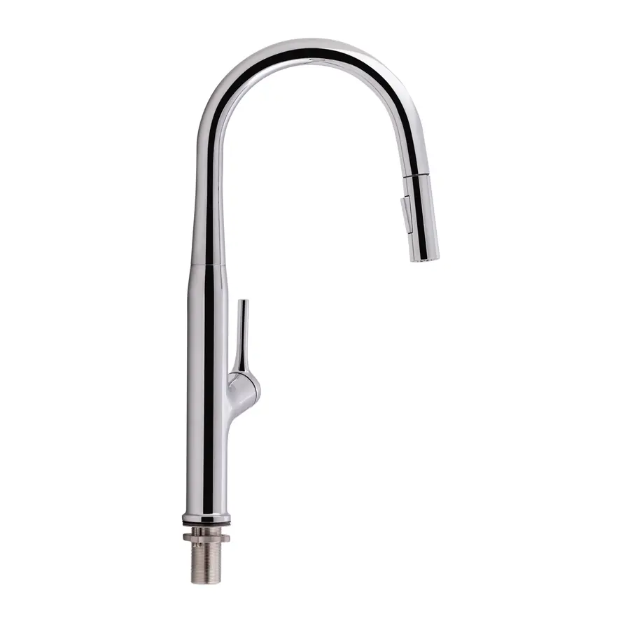 Змішувач для кухні сталевий Qtap Anicka 9136103UC з висувним виливом