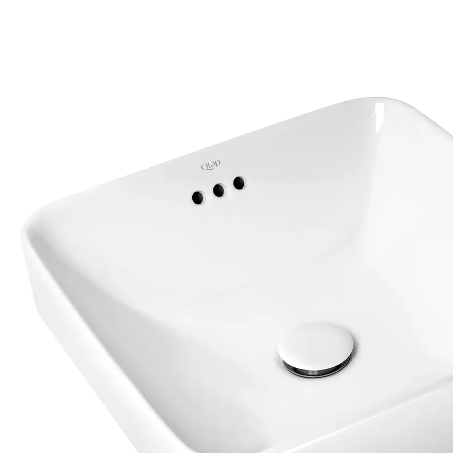 Раковина Qtap Jay 420х420х155 White з донним клапаном QT0711K424W