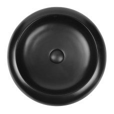 Раковина чорного кольору для ванни Qtap Robin 460x460x100 Matt black з донним клапаном QT13113062MB