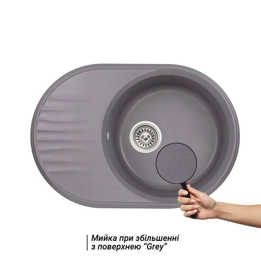 Кухонная гранитная мойка Qtap CS 7451 Grey (QT7451GRE471)
