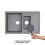 Кухонна гранітна мийка Qtap з додатковою чашею CS 7648 Grey (QT7648GRE471)