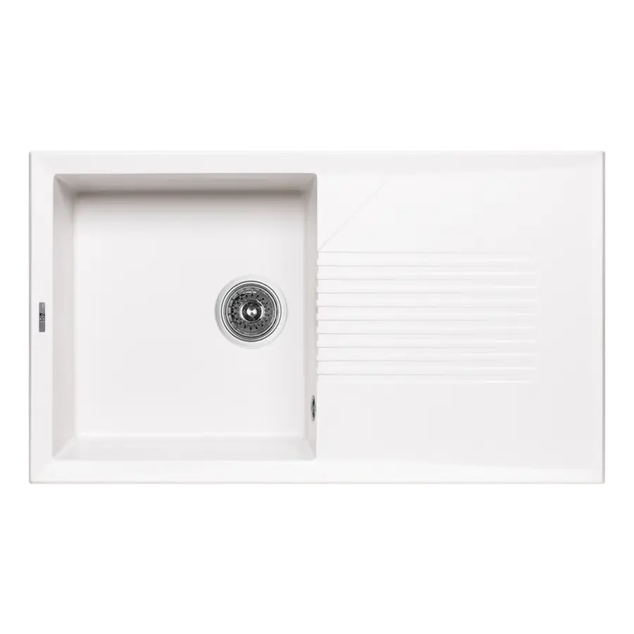 Кухонна гранітна мийка Lidz 860х500/240 WHI-01 (LIDZWHI01860500240)