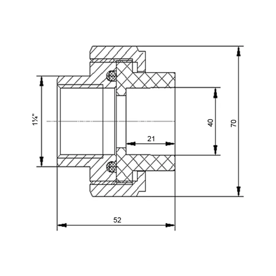 Американка PPR Blue Ocean 40х1" 1/4 ВР