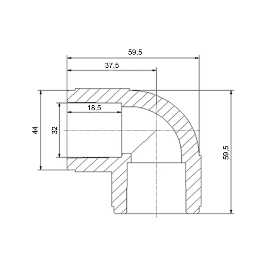 Кутик PPR Blue Ocean 32, 90°