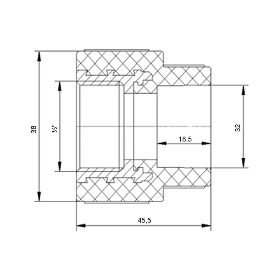 Муфта PPR Blue Ocean 32х1/2" ВР