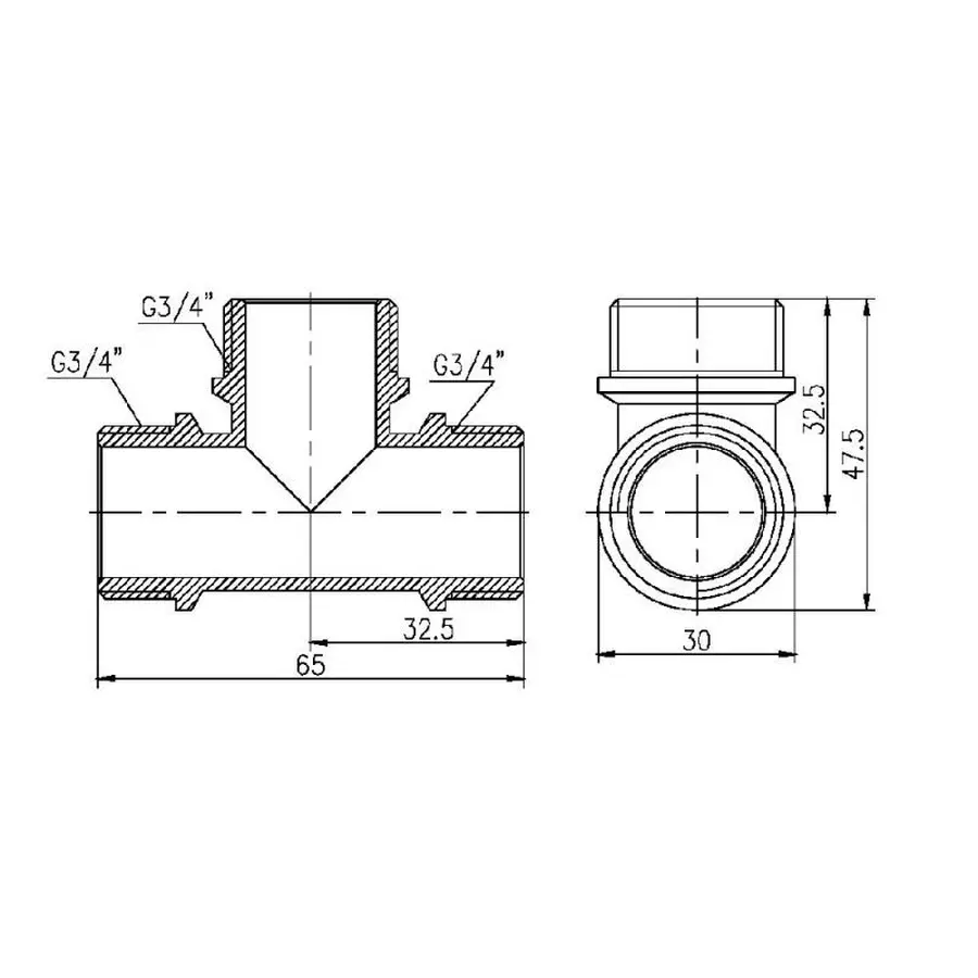 Трійник SD Forte 3/4" ЗЗ SF36720