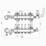 Колекторна група Icma 3/4" 5 виходів, з витратоміром №A2K013