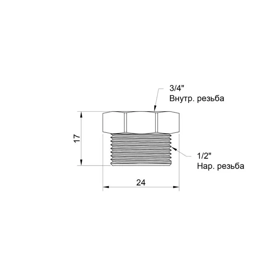 Футорка Icma 1/2"х3/8" ЗВ №1212