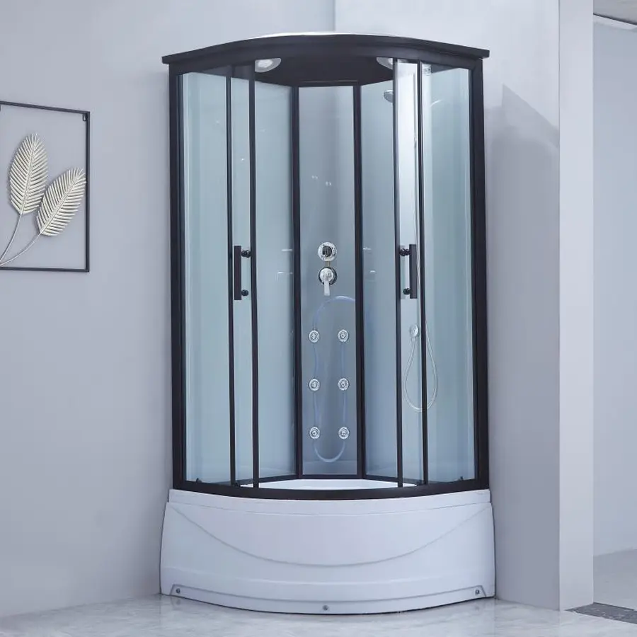 Гідромасажний бокс Lidz Majatek SBM90x90.BLA.HIGH.TR, скло прозоре 5 мм