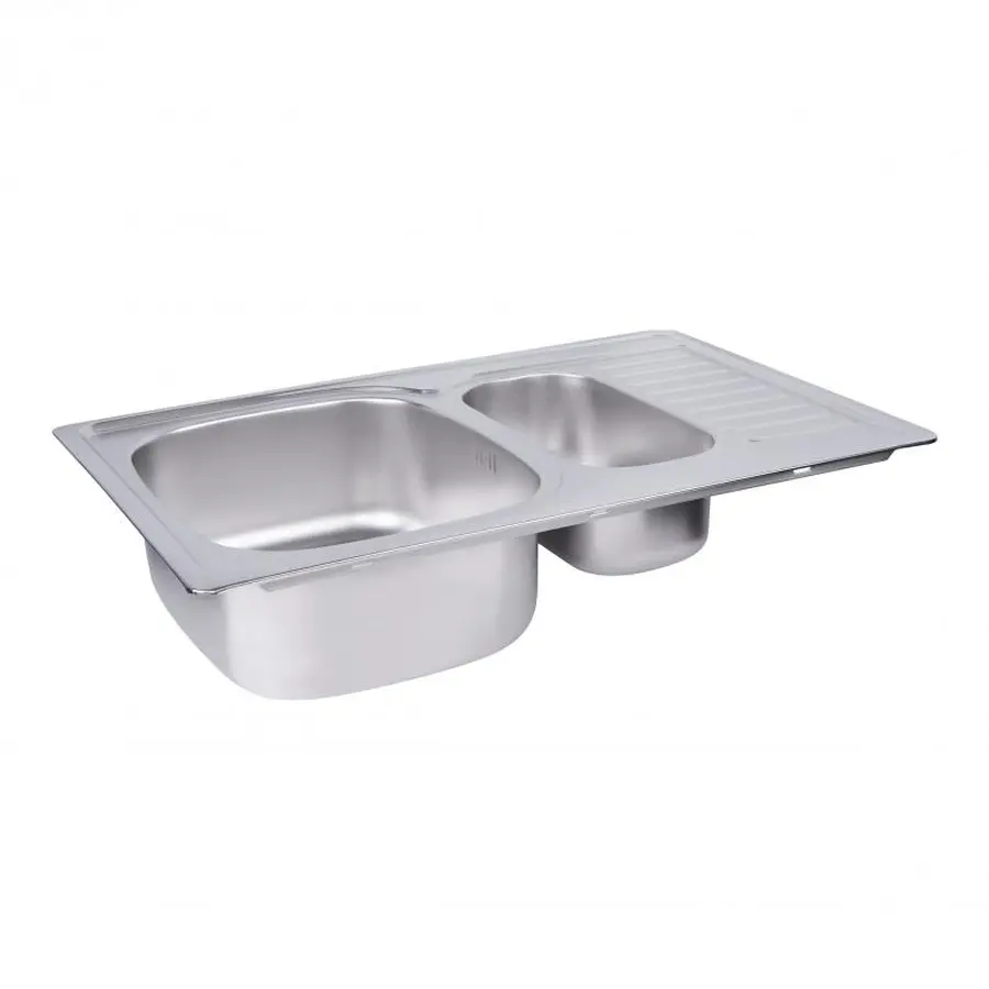 Кухонна мийка з додатковою чашею Lidz 7850 0,8 мм Satin (LIDZ7850SAT8)